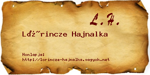 Lőrincze Hajnalka névjegykártya